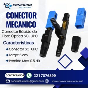 Conector Mecánico SC-UPC para Fibra Óptica